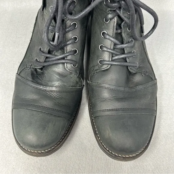 Dune London Simon Casual Leather Lace-Up Boots Black Men’s Sz 10 M