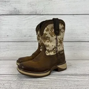 Durango Boy's Western Brown Desert Camo Pull On Cowboy Boots Size 11