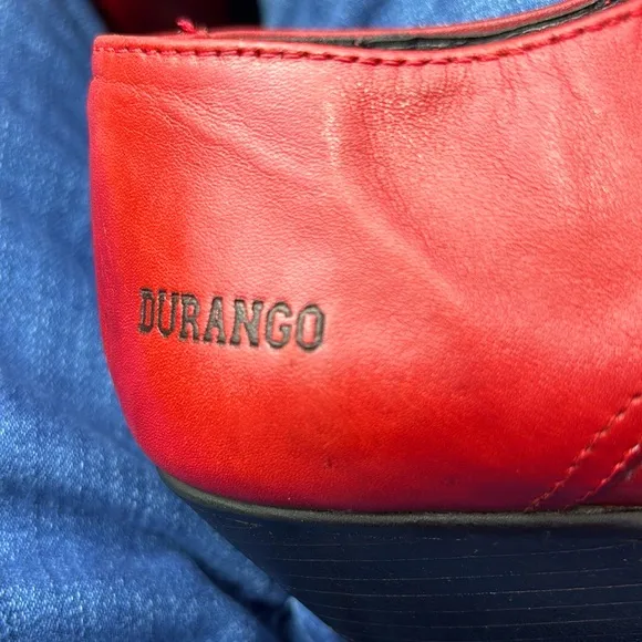 Durango Vintage Leather Ankle Boots Red Size 7.5
