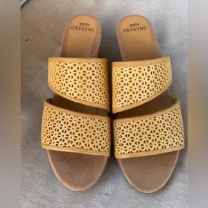 Earth Origins Sandals Cayla Yellow Women’s Size 8.5