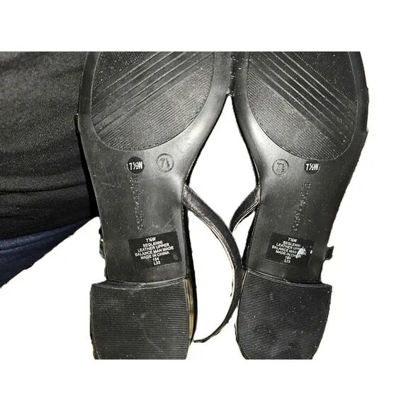 Easy Spirit Glenni Black Open Toe Strappy Slingback Sandals Size 7.5 W New