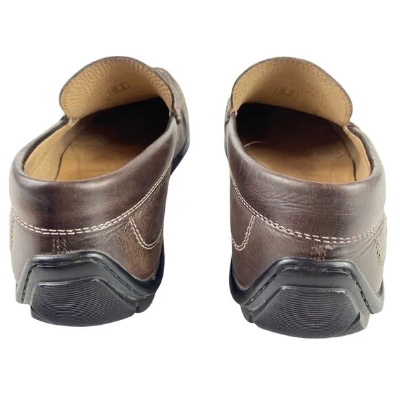 Ecco Brown Leather Slip On Men Loafers Size 42 / 8
