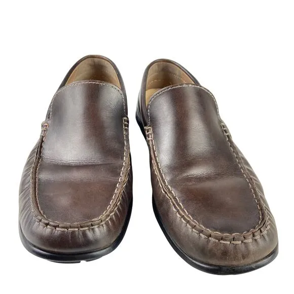 Ecco Brown Leather Slip On Men Loafers Size 42 / 8