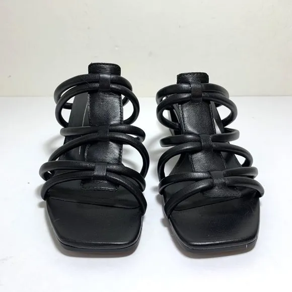 Ecco Elevate Squared 50 Sandals Strappy Slide Leather Black Size 37 US 6 - 6.5