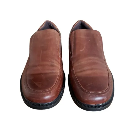 Ecco Helsinki 2.0 Apron Toe Men's Size 13.5  EU 47 Brown Leather Slip On Loafers