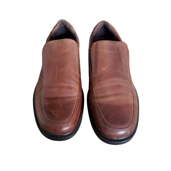 Ecco Helsinki 2.0 Apron Toe Men's Size 13.5  EU 47 Brown Leather Slip On Loafers