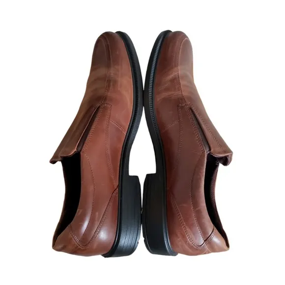 Ecco Helsinki 2.0 Apron Toe Men's Size 13.5  EU 47 Brown Leather Slip On Loafers