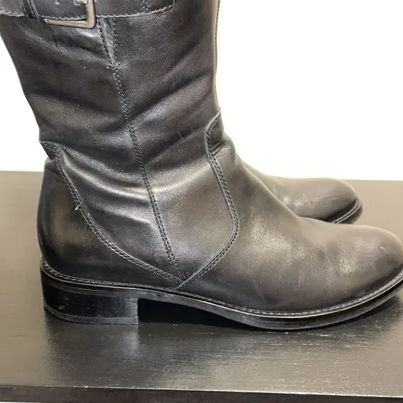ECCO Hobart Tall Leather 3 Buckle Riding Boots.  Size 8.5.