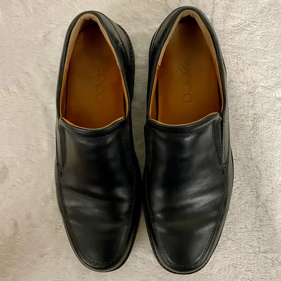 Ecco Holton Apron Black Leather Slip-On Loafers Size 44 EU (Men’s 10-10.5 US)