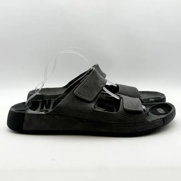 ECCO Men's 2nd Cozmo Two Band Slide Sandals EU 48 US 14-14.5 Grey NWOB