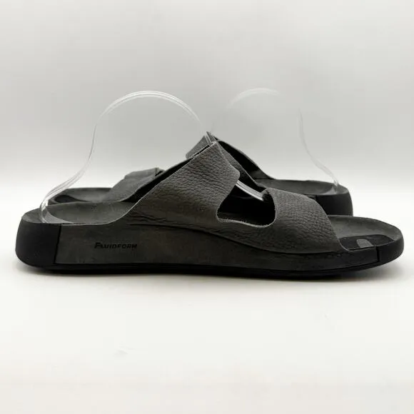 ECCO Men's 2nd Cozmo Two Band Slide Sandals EU 48 US 14-14.5 Grey NWOB