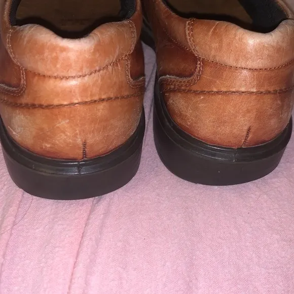 ECCO Men's Rich Brown Leather Classic Slip On Loafers Dress Shoes Sz 42