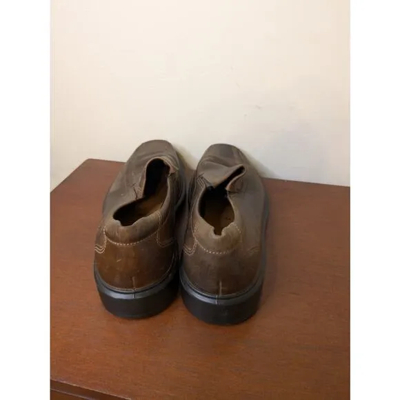 Ecco Men's Shoes Loafers Brown Leather Size 44 Slip On