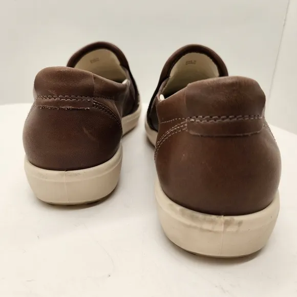 Ecco Soft loafers women's 7 brown woven leather slip-on comfort preppy new $175