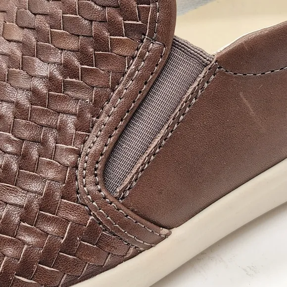 Ecco Soft loafers women's 7 brown woven leather slip-on comfort preppy new $175