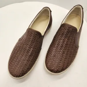 Ecco Soft loafers women's 7 brown woven leather slip-on comfort preppy new $175