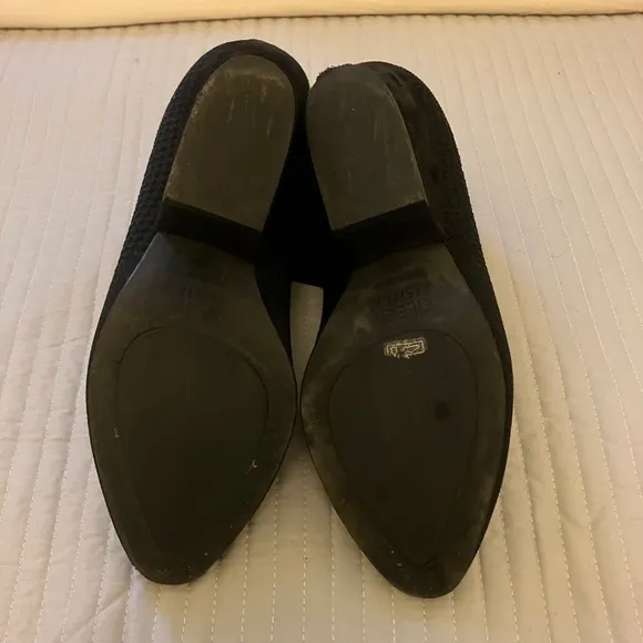 Eileen Fisher Boots Women Black Knit Stretch Fabric - Size 7 1/2