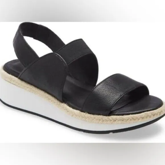 Eileen Fisher Dash Strappy Wedge Sandals US 7.5