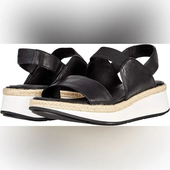 Eileen Fisher Dash Strappy Wedge Sandals US 7.5