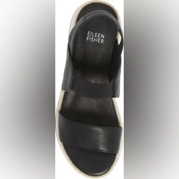 Eileen Fisher Dash Strappy Wedge Sandals US 7.5