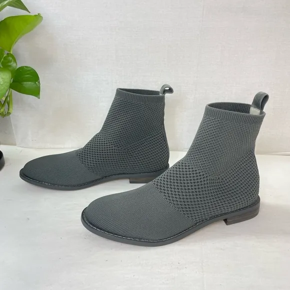 Eileen Fisher Jude Stretch Knit Bootie‎ in Gray Ankle Boots 6.5
