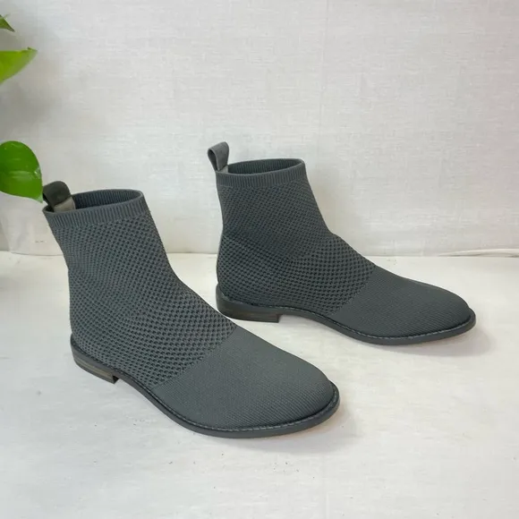 Eileen Fisher Jude Stretch Knit Bootie‎ in Gray Ankle Boots 6.5