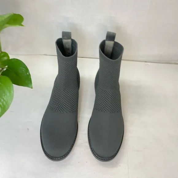 Eileen Fisher Jude Stretch Knit Bootie‎ in Gray Ankle Boots 6.5