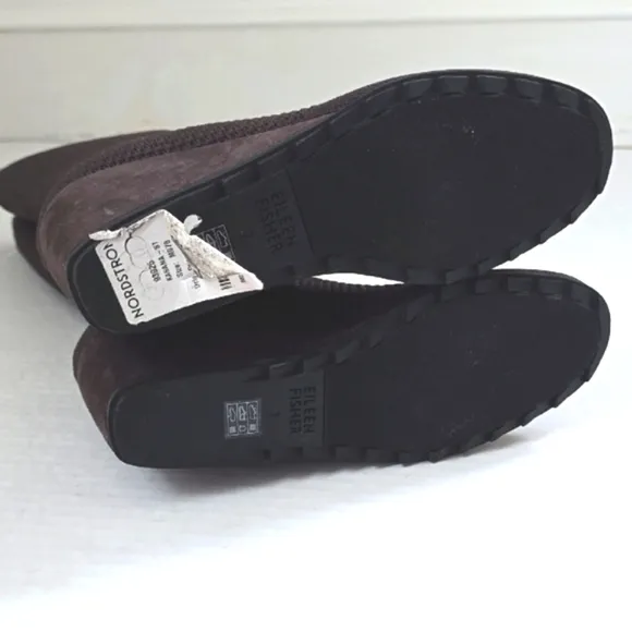 Eileen Fisher Kasana Knit Brown Boots sz 7