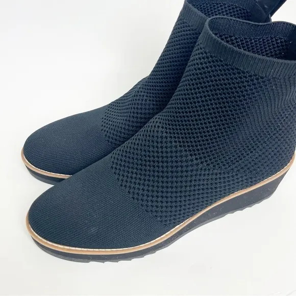 Eileen Fisher London Stretch Black Boots Size 10