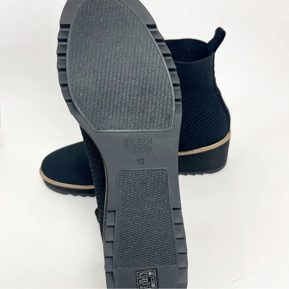 Eileen Fisher London Stretch Black Boots Size 10
