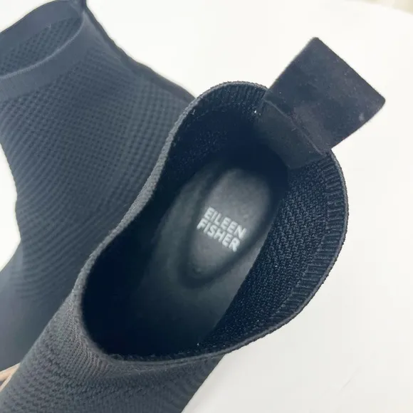 Eileen Fisher London Stretch Black Boots Size 10