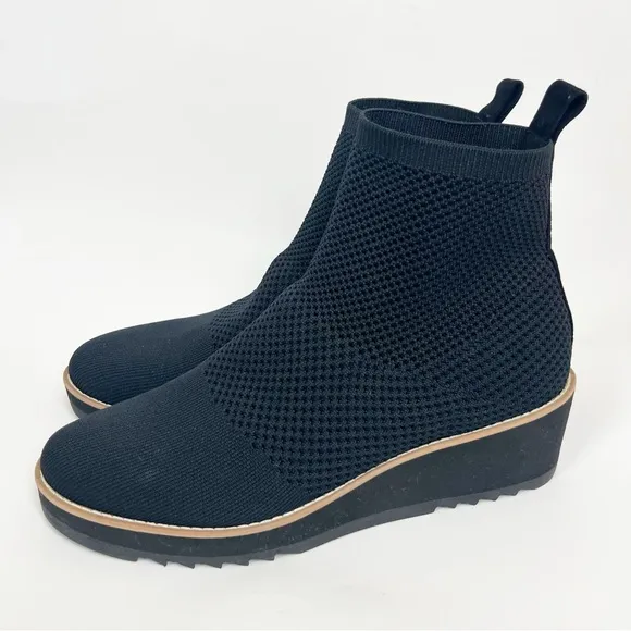 Eileen Fisher London Stretch Black Boots Size 10