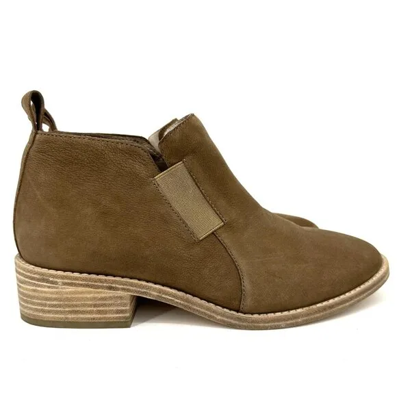 Eileen Fisher Mood Nubuck Ankle Boot Booties Tan Brown Size 8.5