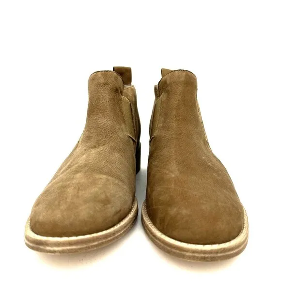 Eileen Fisher Mood Nubuck Ankle Boot Booties Tan Brown Size 8.5