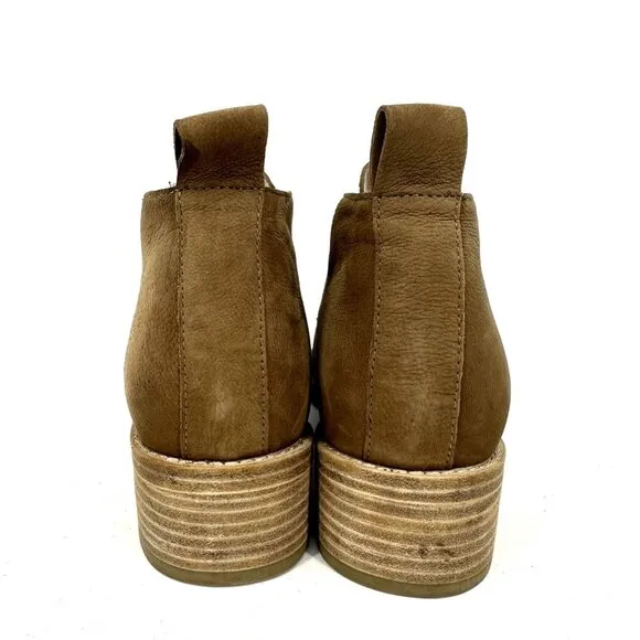 Eileen Fisher Mood Nubuck Ankle Boot Booties Tan Brown Size 8.5