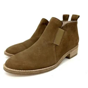 Eileen Fisher Mood Nubuck Ankle Boot Booties Tan Brown Size 8.5