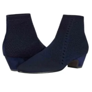 Eileen Fisher Purl Stretch Knit Booties Black Textured Recycled Sock Booties