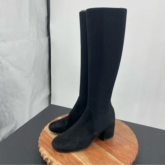 Eileen Fisher Size 6 Women’s Most Tall Stretch Knit ribbed Knee High Boots