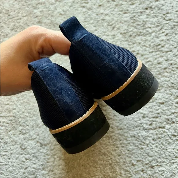 Eileen Fisher Size 7.5 Loafers Novo Embrace Navy Knit Stretch Slip On Comfort