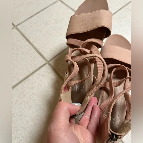 Eileen Fisher Star Strappy Sandals - Pink - Size :10
