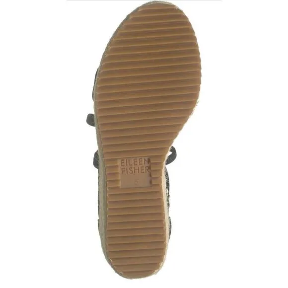 EILEEN FISHER Womens Wanda Strappy Leather Wedge Sandal Size 11 NWT
