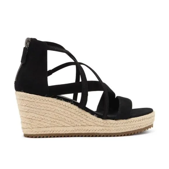EILEEN FISHER Womens Wanda Strappy Leather Wedge Sandal Size 11 NWT
