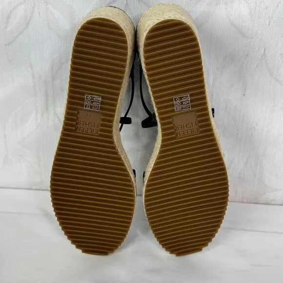 EILEEN FISHER Womens Wanda Strappy Leather Wedge Sandal Size 11 NWT