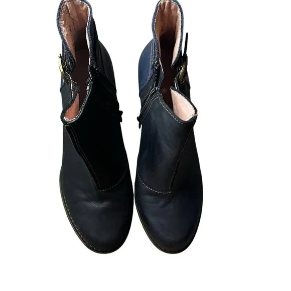 El Naturalista Women's N472 Colobri Navy Blue leather Heeled Ankle Boots Size 39