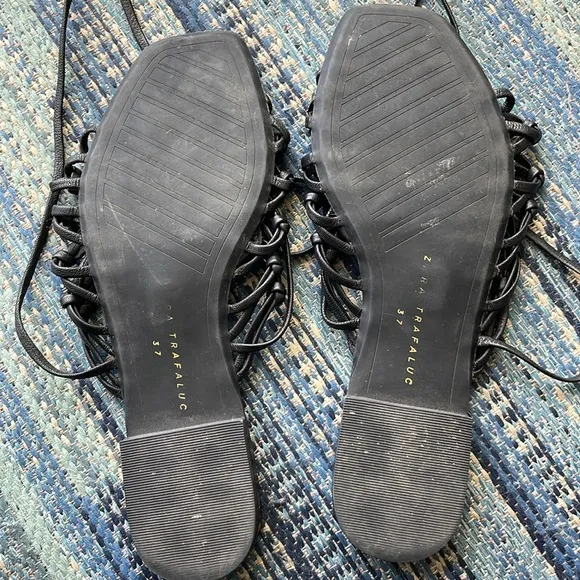 Elegant Black Strappy Sandals size 37 or 6.5