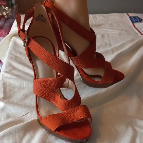 Elegant Burnt Orange Strappy Sandals