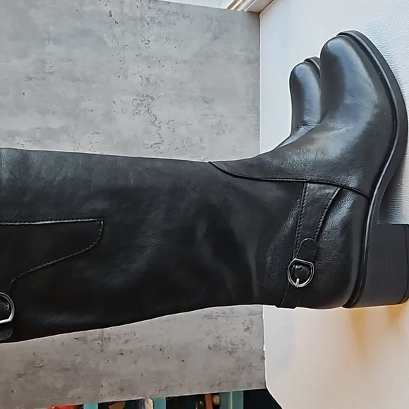 Emanuele Crasto Black Italian Leather Moto Riding Boots 38/7.5 NWT