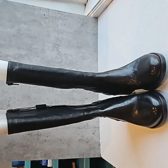 Emanuele Crasto Black Italian Leather Moto Riding Boots 38/7.5 NWT