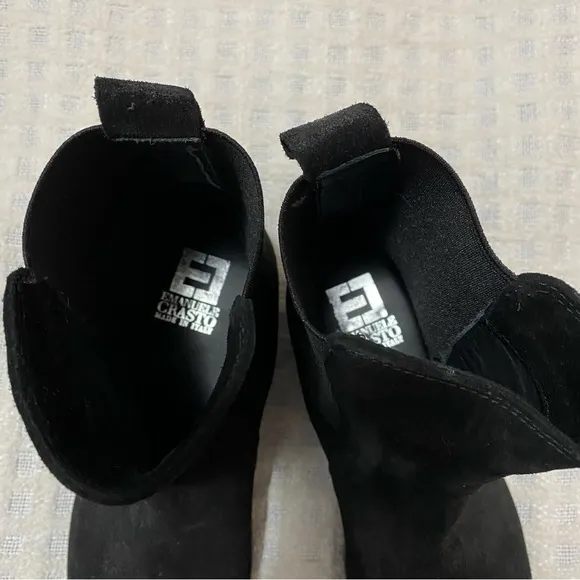 Emanuele Crasto black suede Chelsea boots