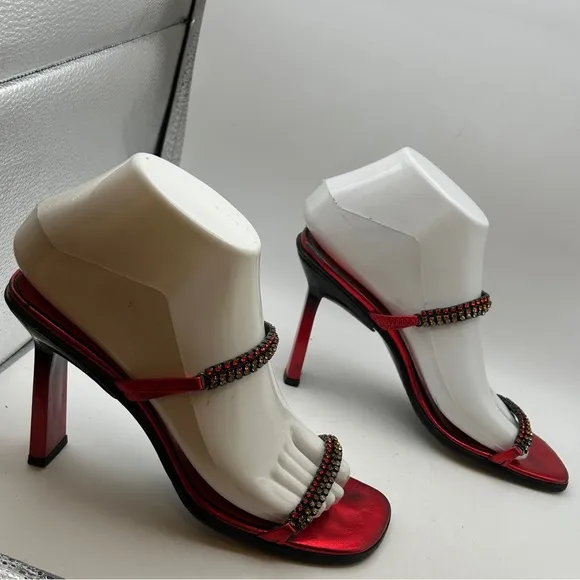 Enrico Ciuni Womans heels 36 eu 6 red strappy ombre sandals Shoes designer sexy
